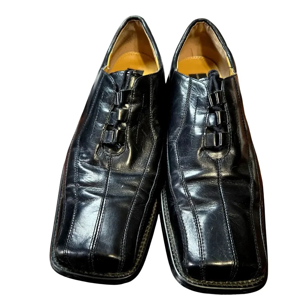 Giorgio Brutini 11.5 Leather Men's Black Dress Shoe Oxford Derby Brogues 11 1/2